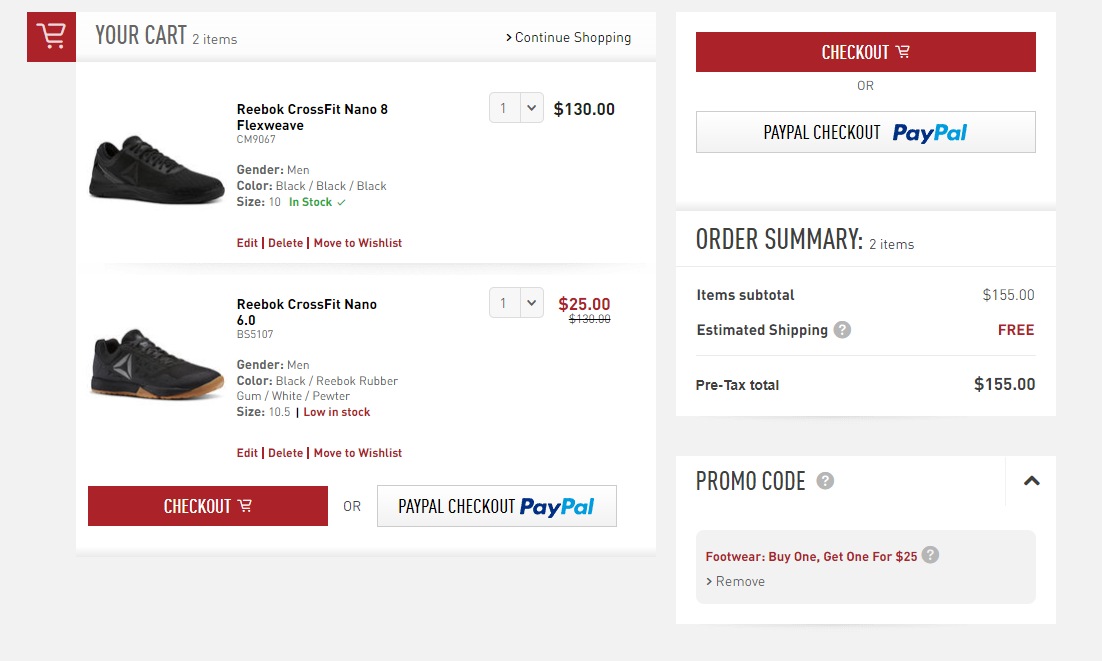 Reebok NANO 8 BOGO for $25!